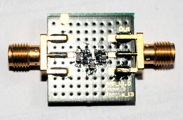 low pass filter passive 4.order  500 MHz, with16pF- 13nH,-,22pf-13NH-16pF calculated with filterdesign guide